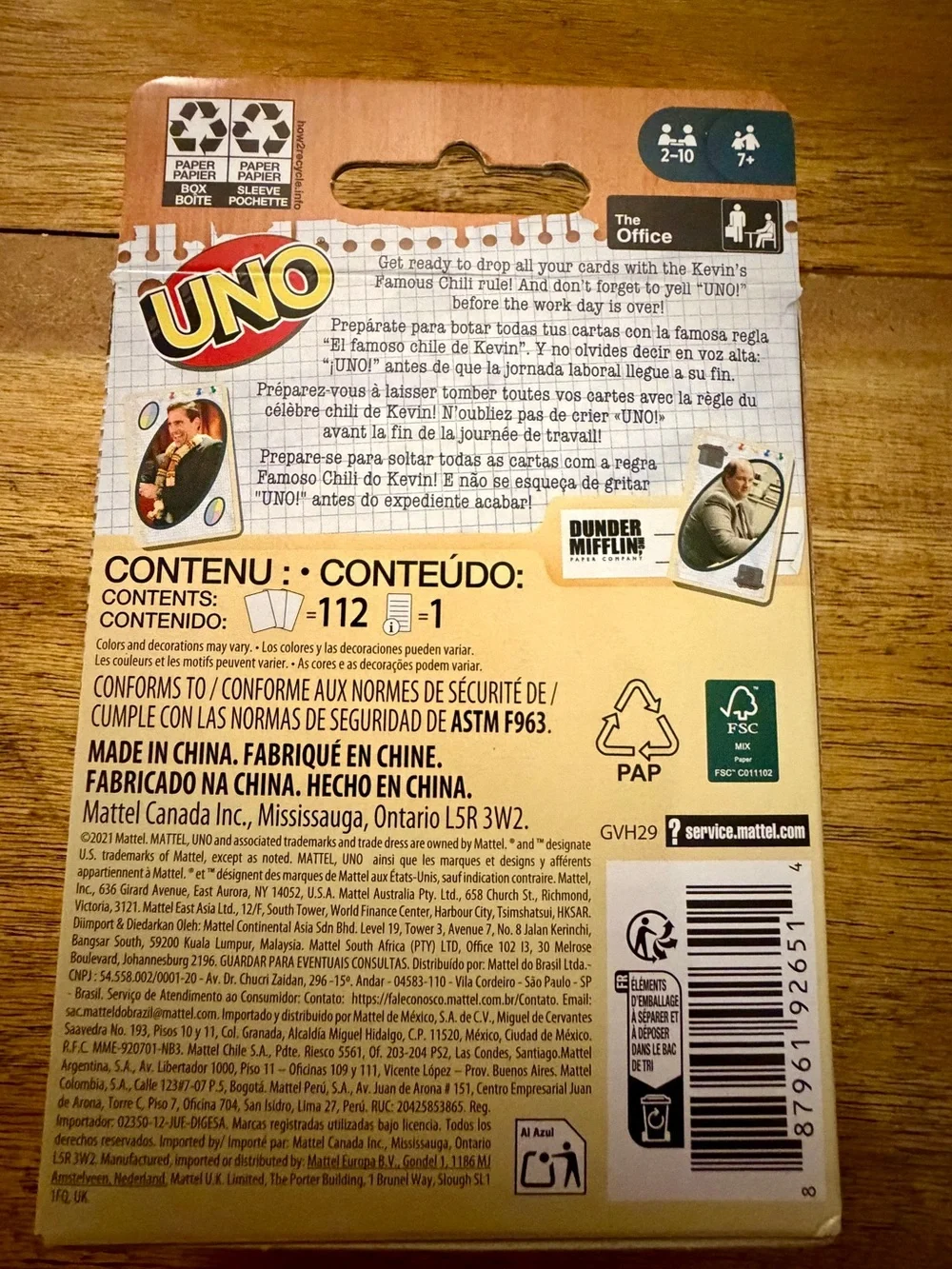 Mattel UNO The Office Special Edition Card Gam